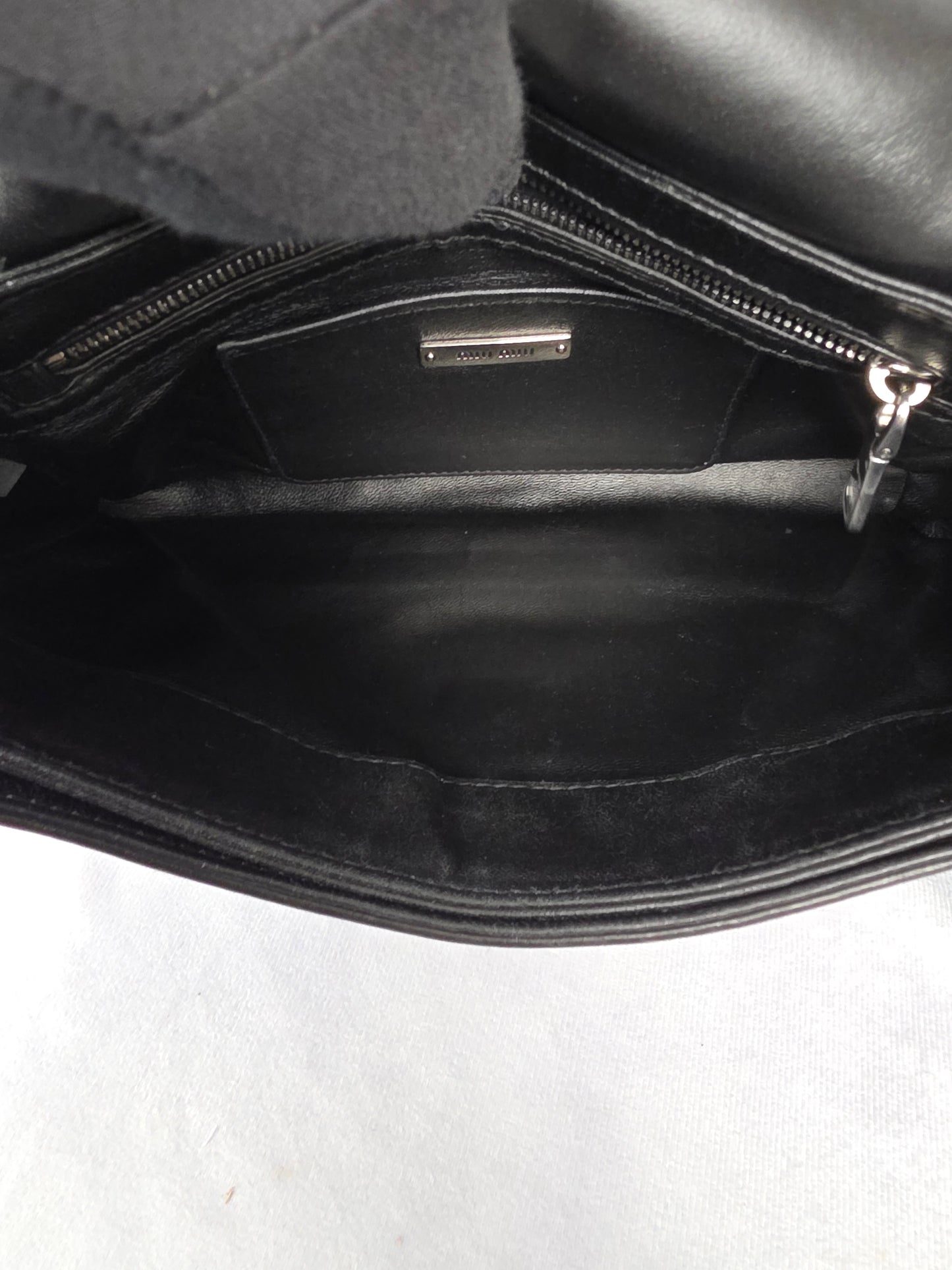 Miu Miu Black Club Matelasse Leather Shoulder Bag