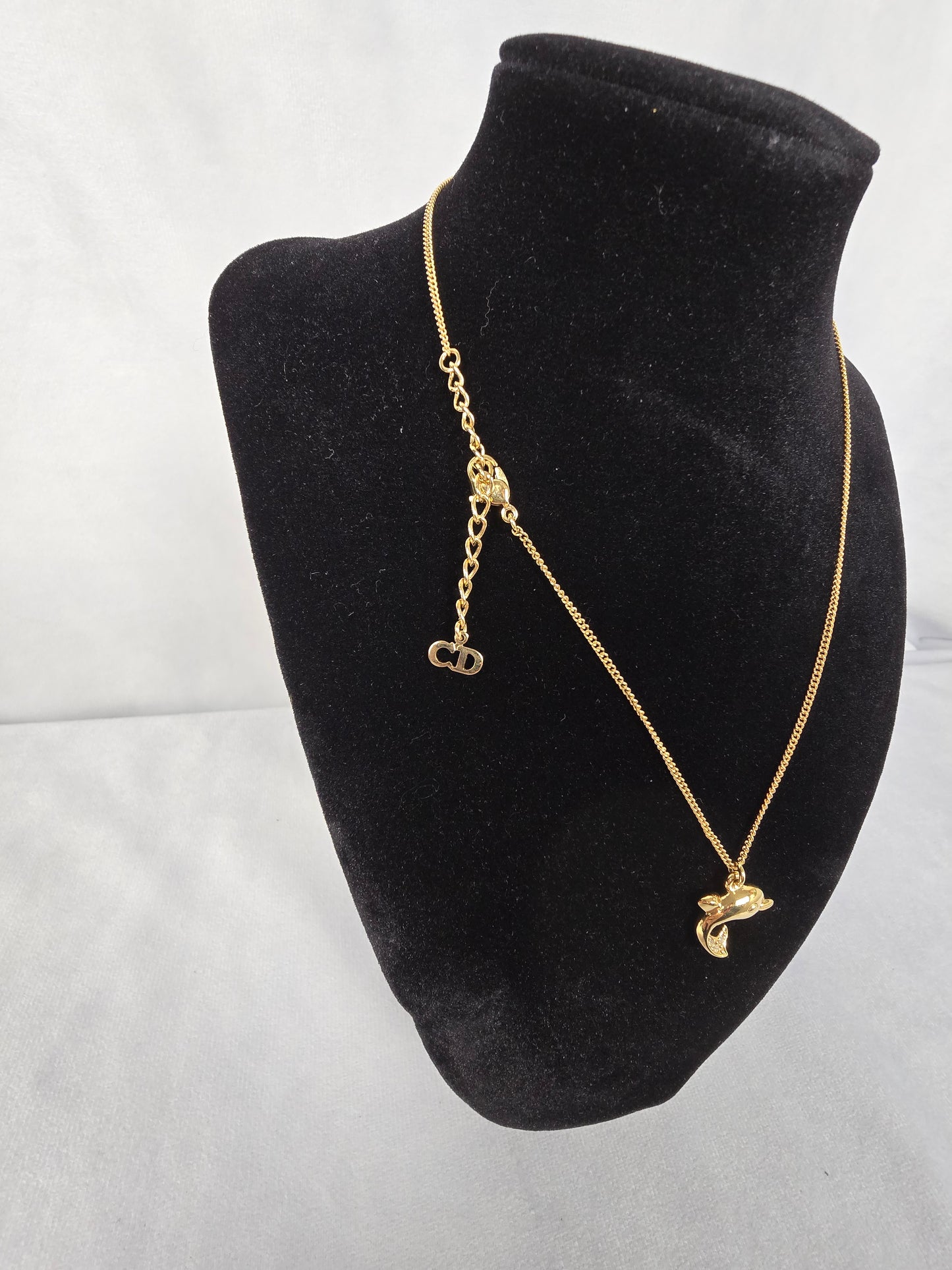 Christian Dior Vintage 1980s Dolphin Necklace