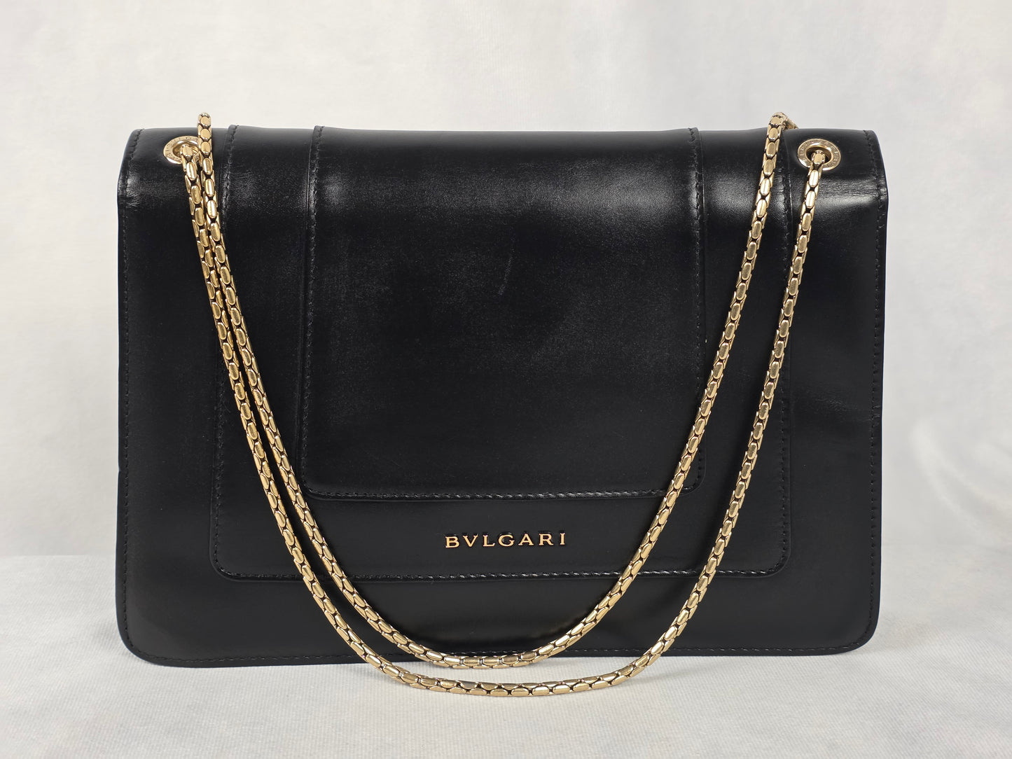Bvlgari Serpenti Forever Crossbody Bag in Black Leather