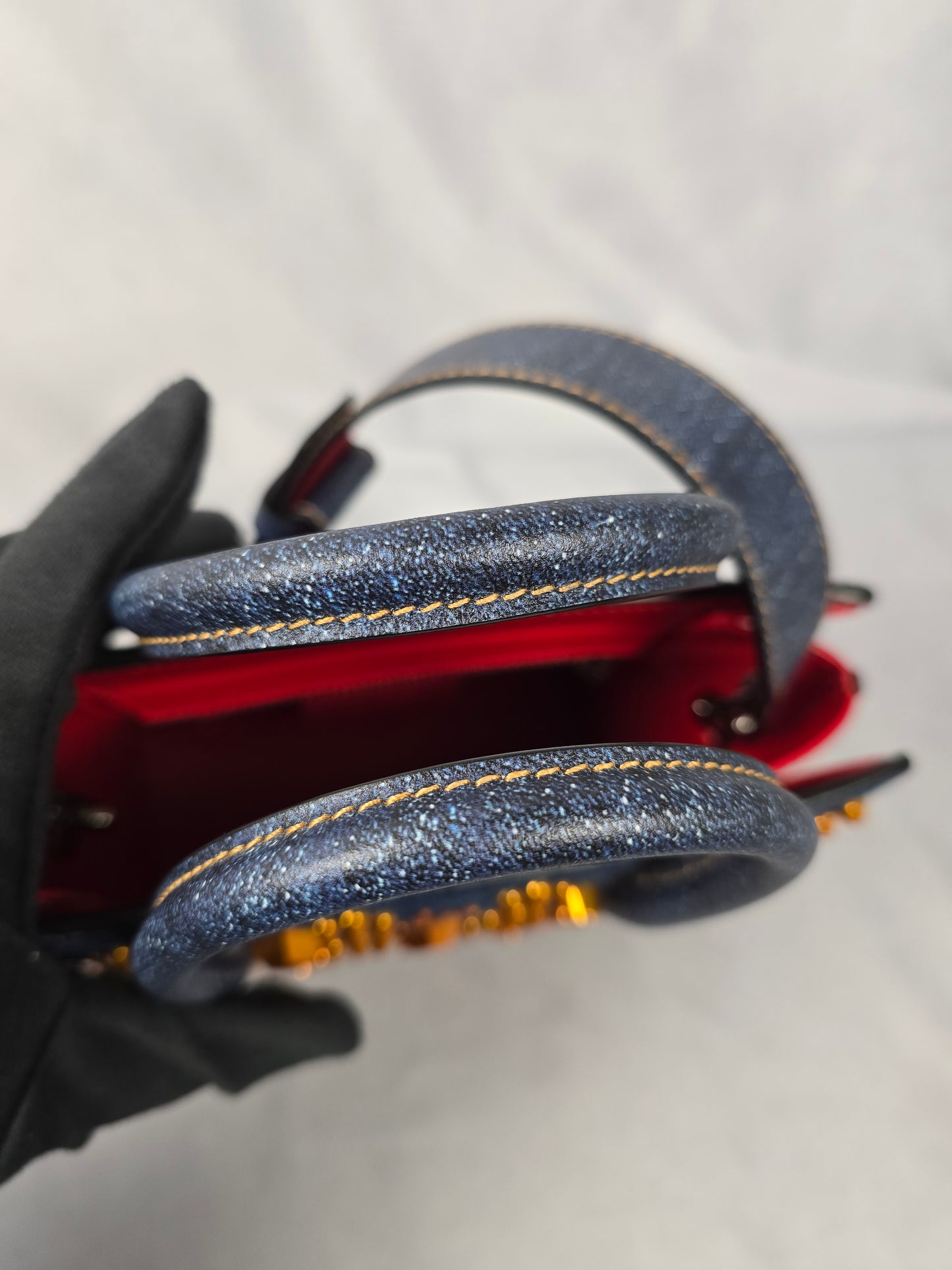 Christian Louboutin Paloma Mini Tote in Blue Denim/Leather Trim