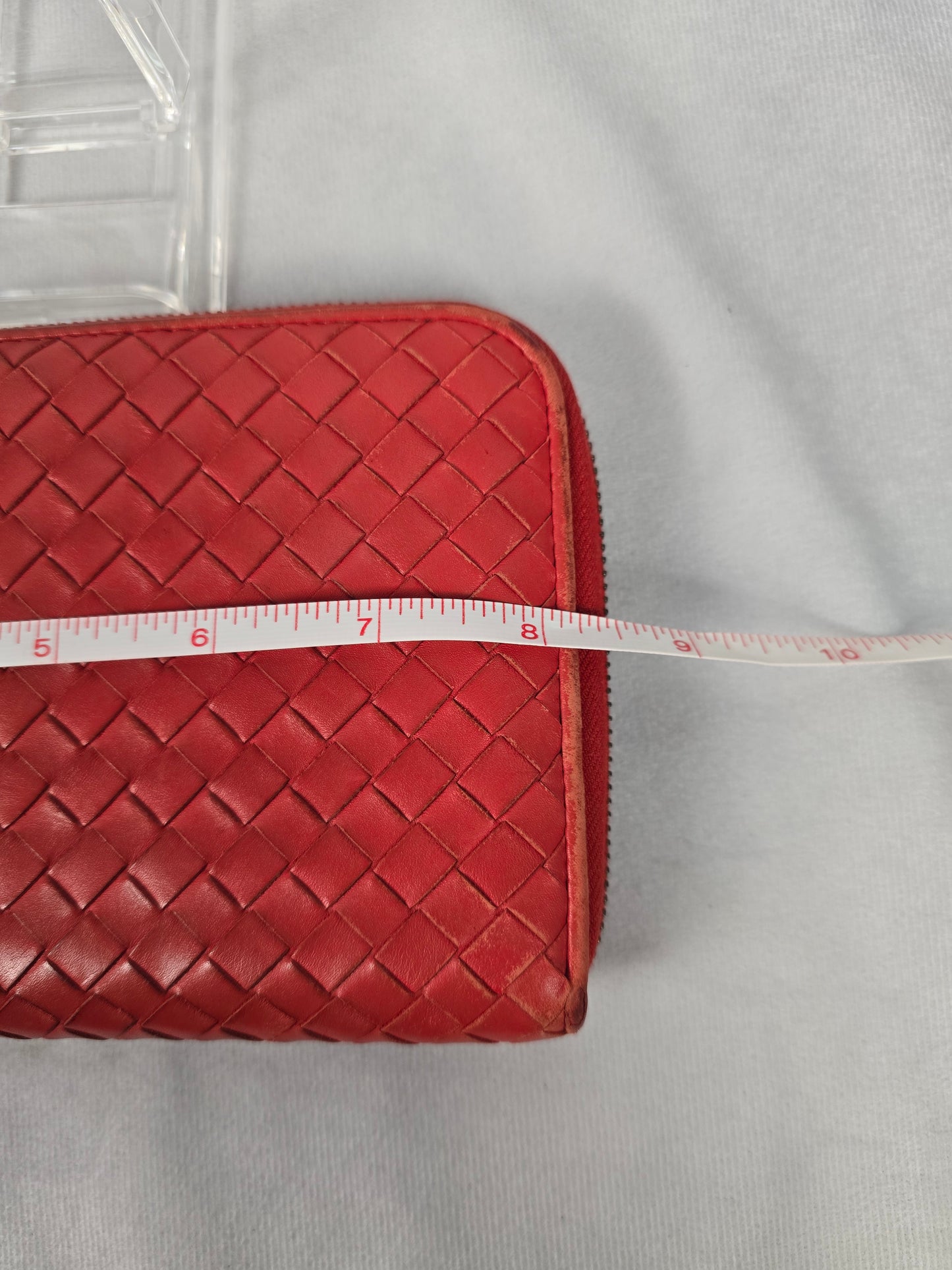 Bottega Veneta Red Intrecciato Leather Continental Wallet