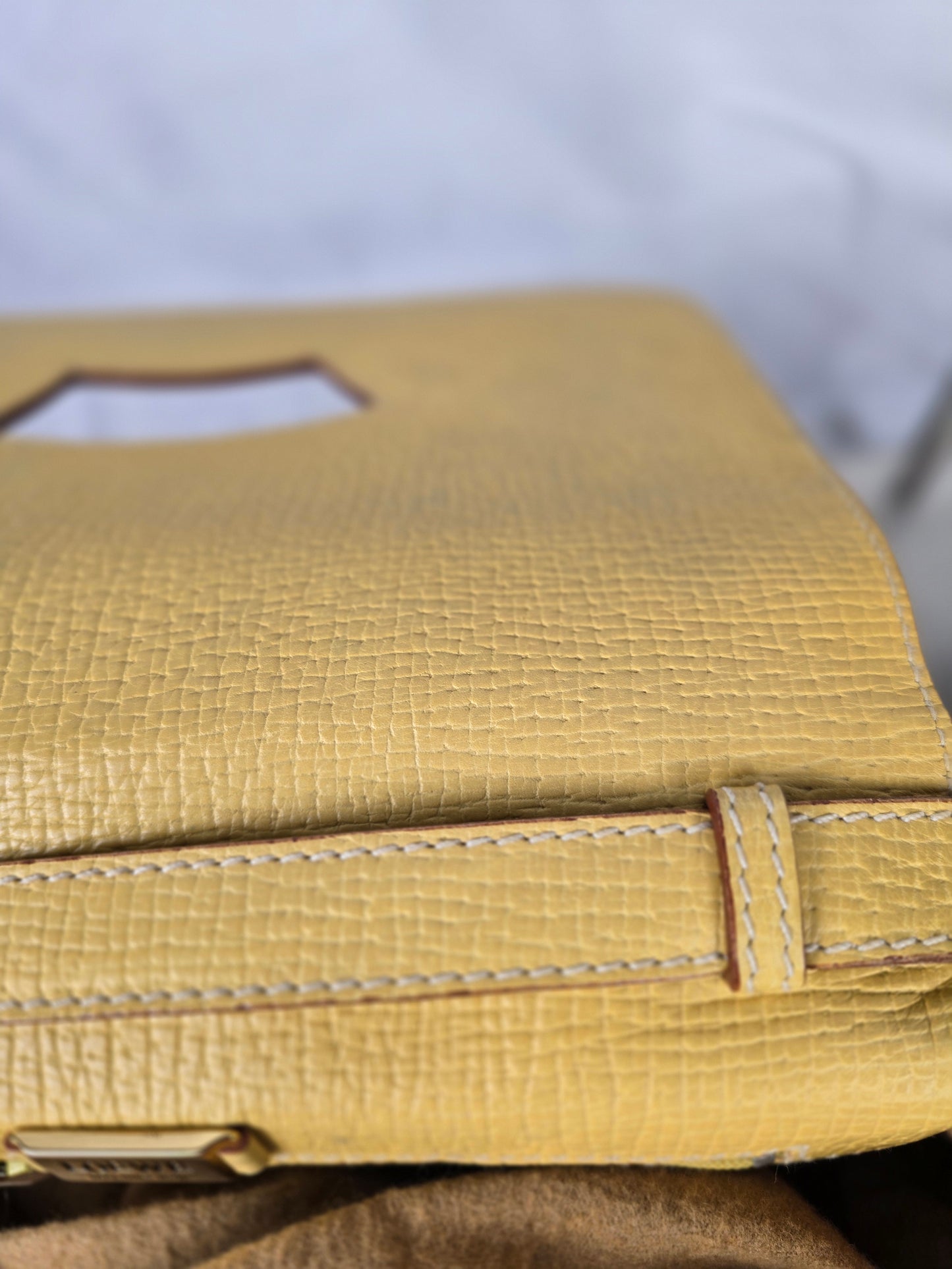 Loewe Barcelona Yellow Leather Two-Way Handbag