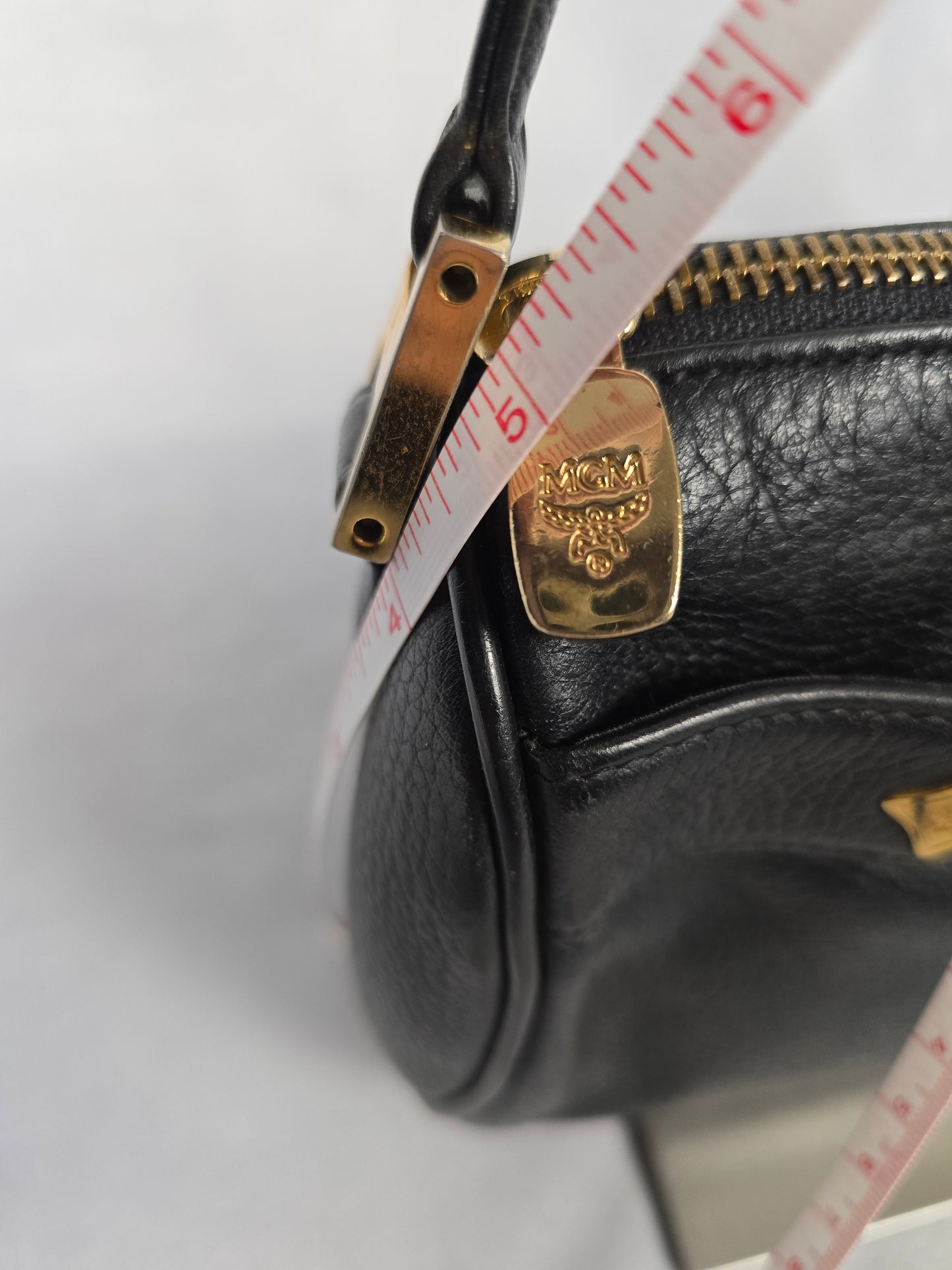 MCM Black Leather Papillion Shoulder Bag