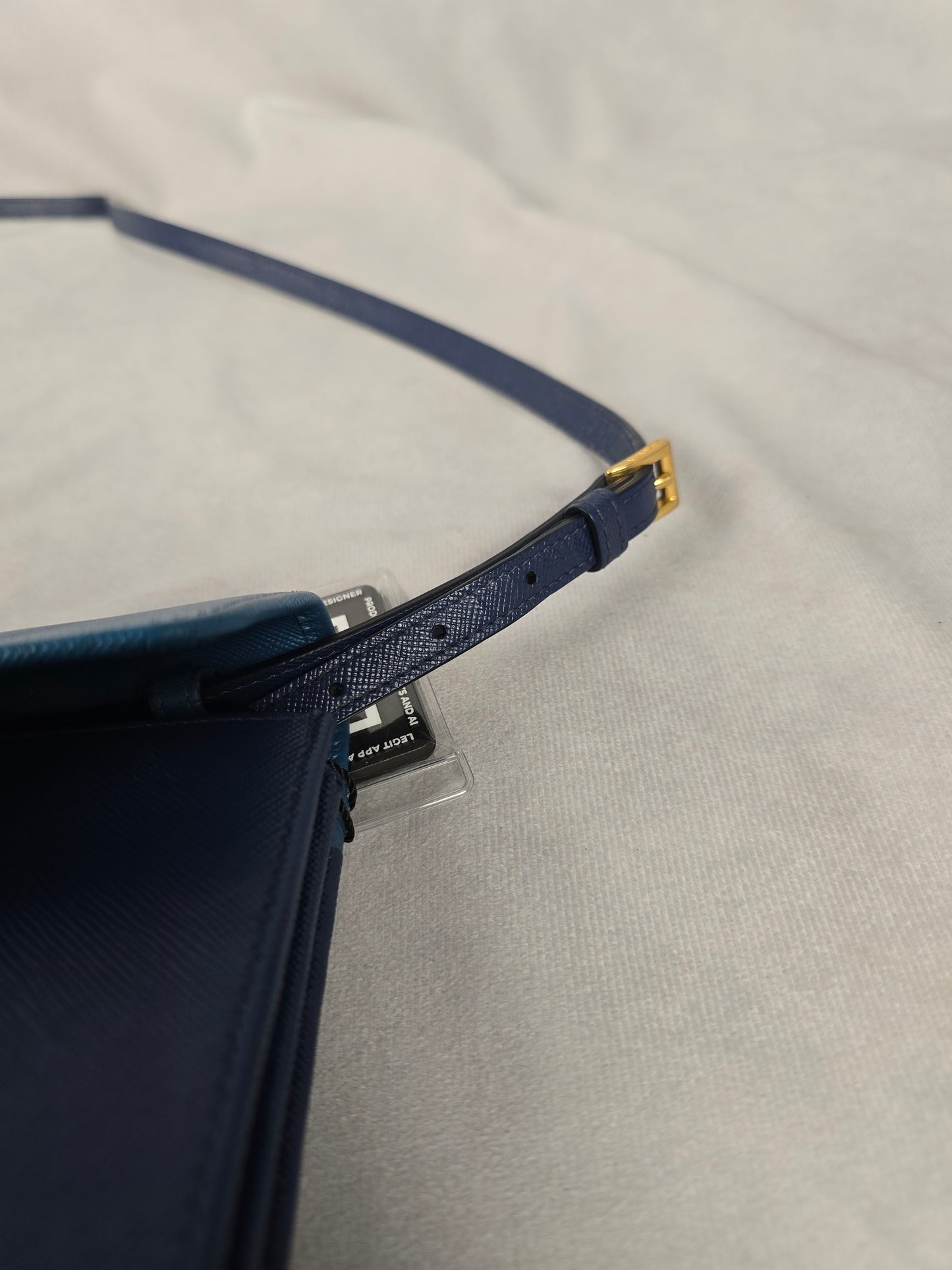 Prada Two-Tone Blue Saffiano leather Flap Crossbody Bag