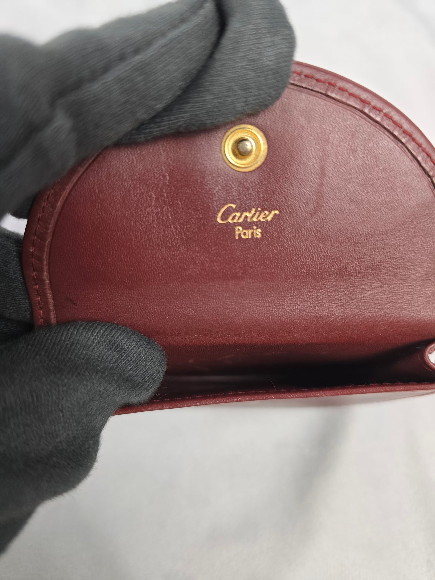 Cartier Must de Leather Coin Purse in Bordeaus