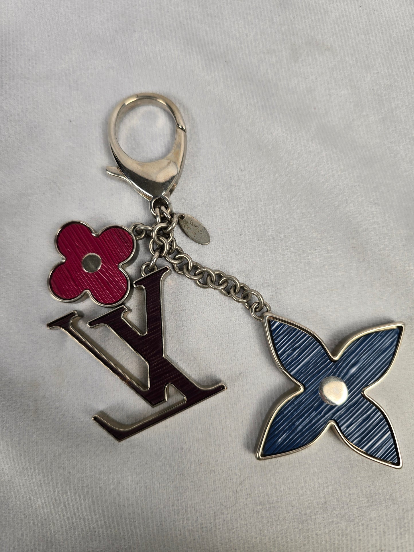 Louis Vuitton Fleur D'Epi Bag Charm in Figue/Fuschsia/Indigo