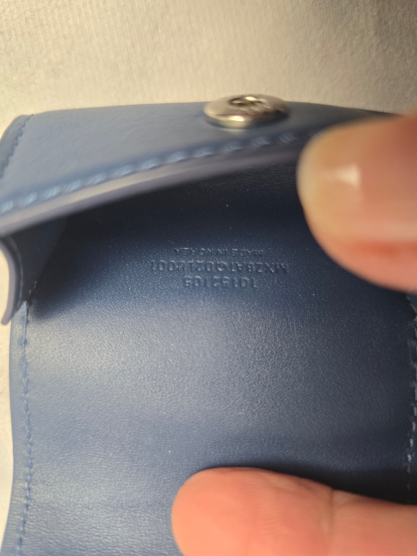 MCM Mini Denim Jacquard Air Pod Holder/Purse Charm