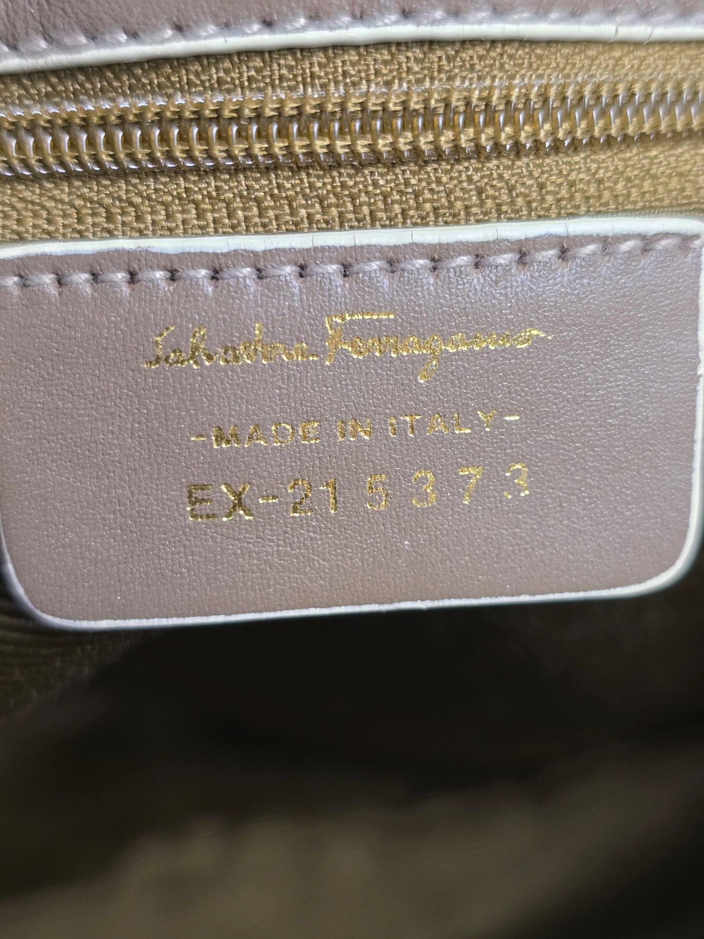 Ferragamo Gancini Leather and Canvas Tote
