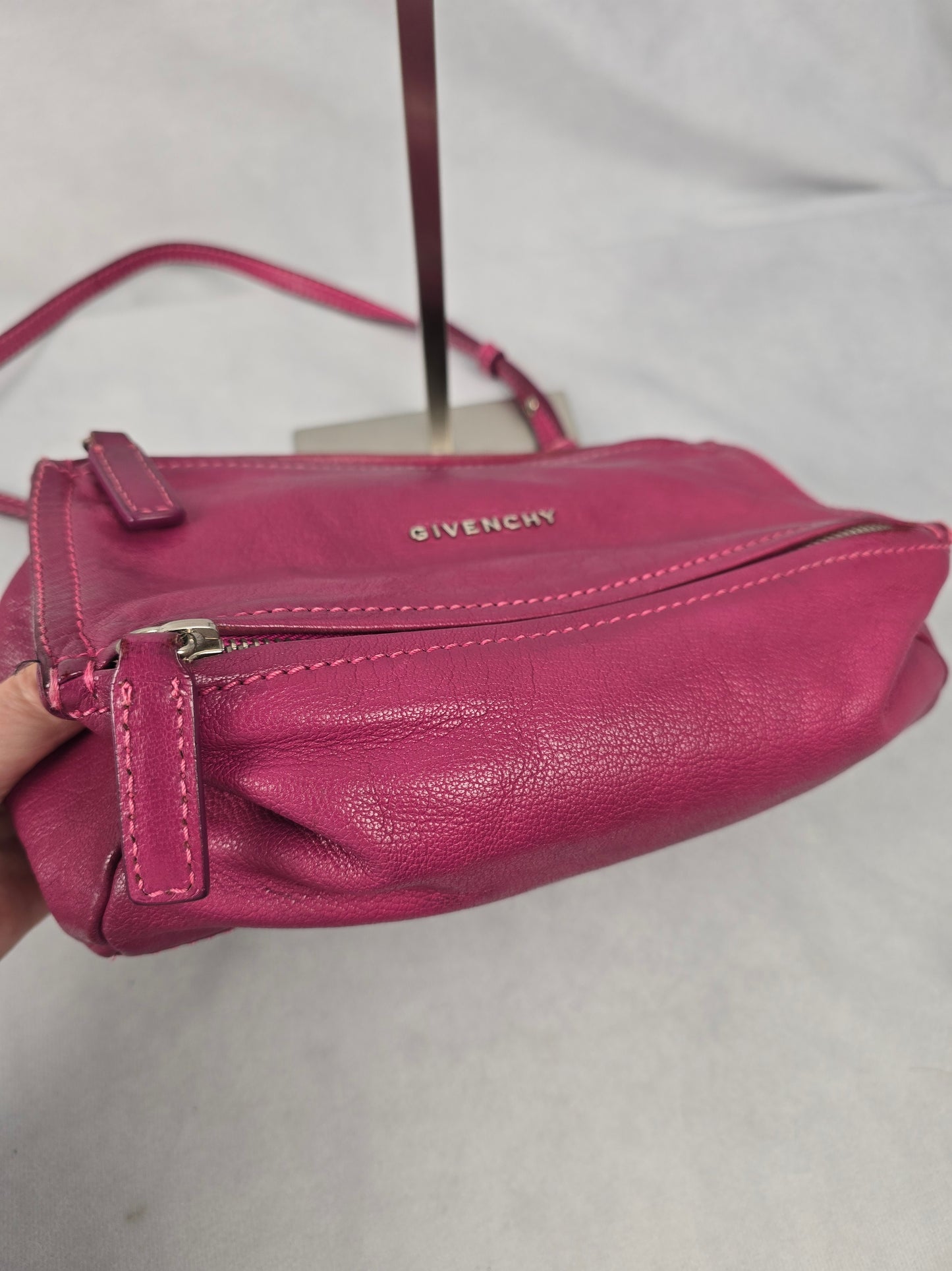 Givenchy Sugar Goatskin Pandora Fuchsia Crossbody Bag