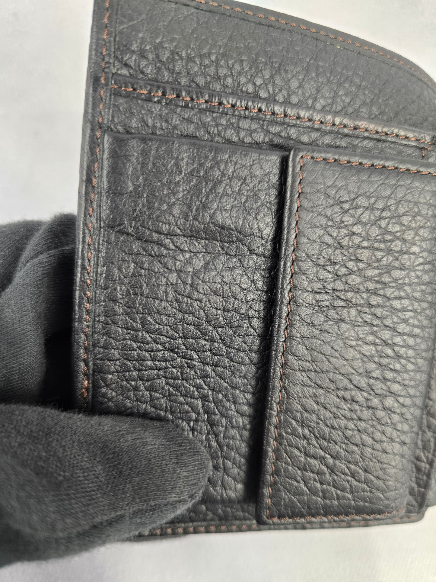 Fendi Vintage Zucca Trifold Wallet in Dark Brown