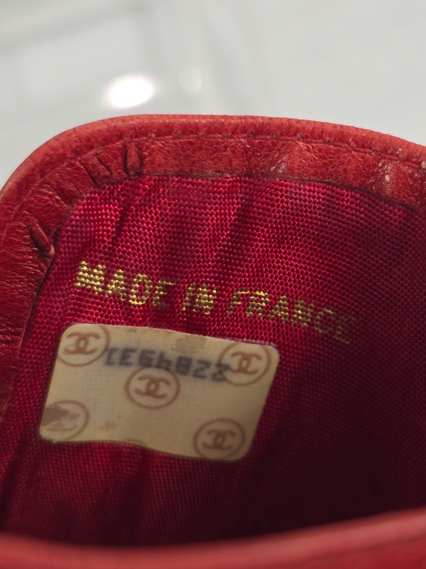 Chanel Vintage Red Lambskin Eyeglass/Sunglass Pouch