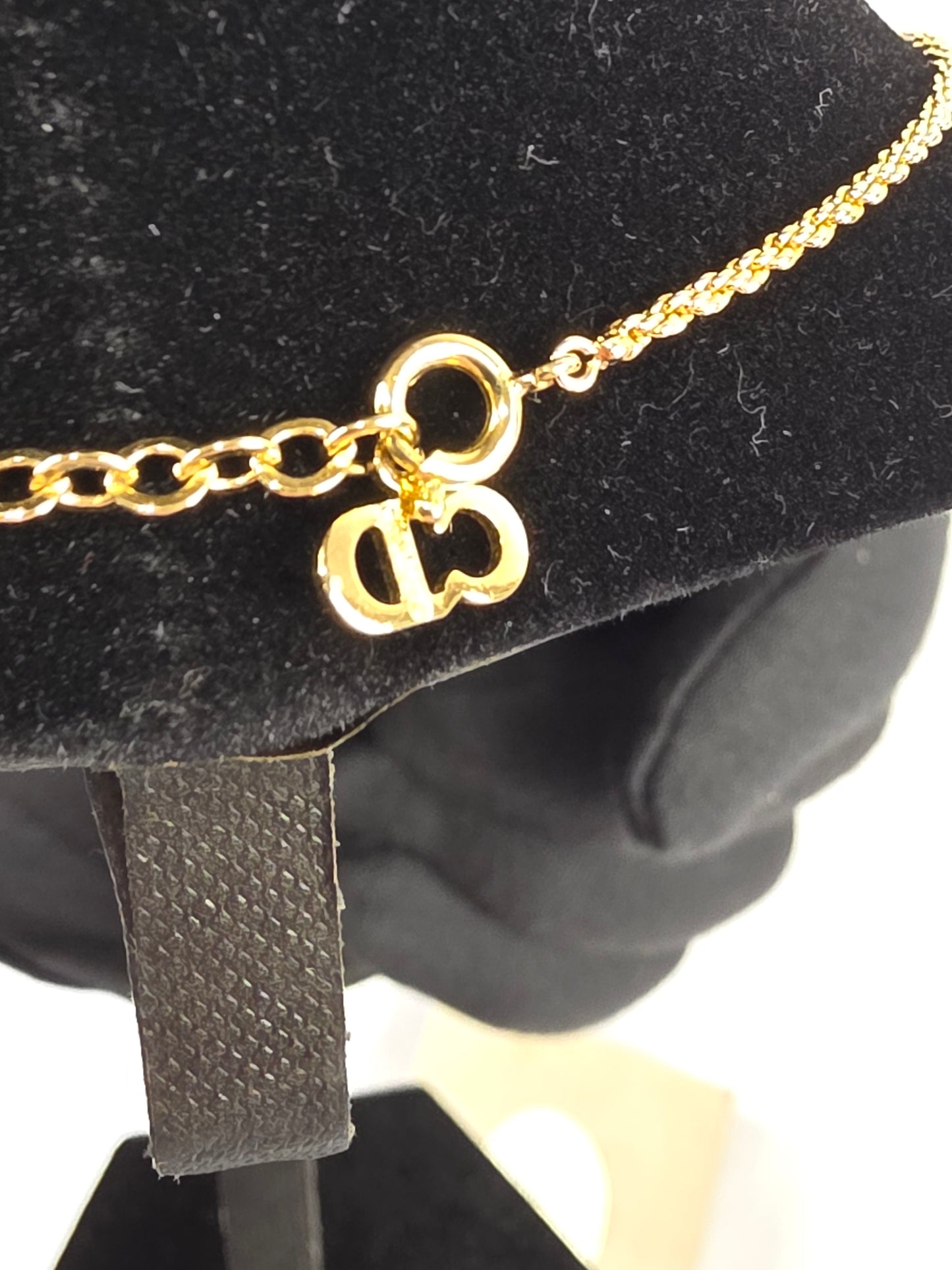 Vintage Christian Dior Gold-Plated CD Logo Heart Pendant Necklace