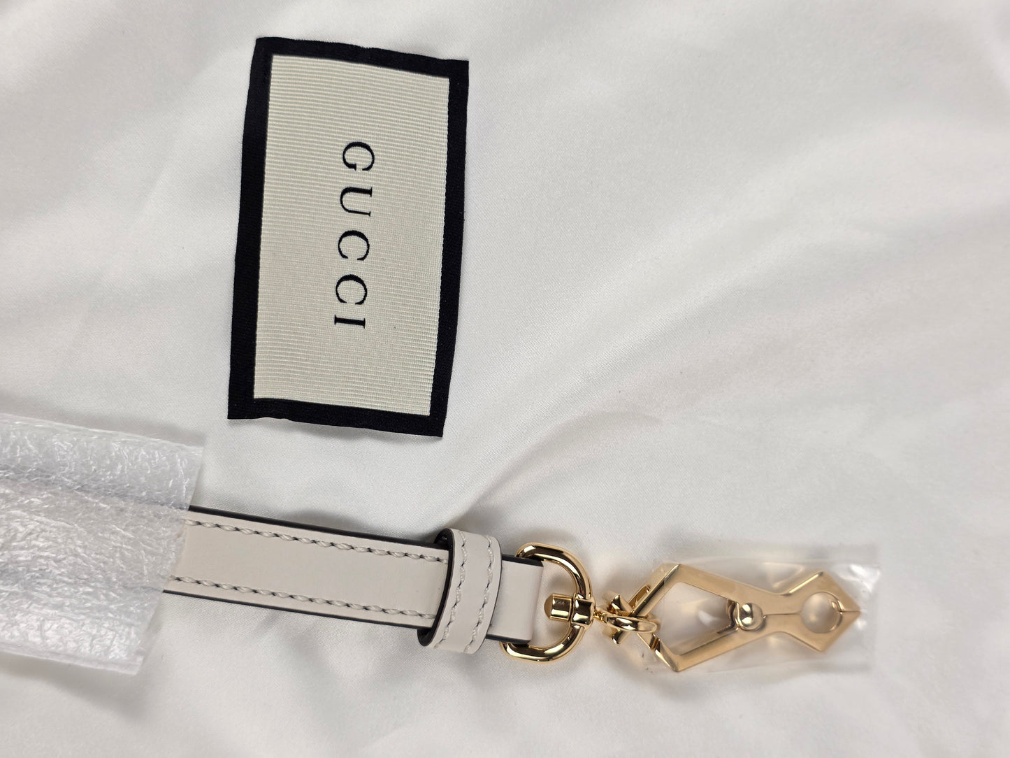 Gucci Sylvie Mystic White Leather Shoulder Strap for 421882 Bag 540221 New