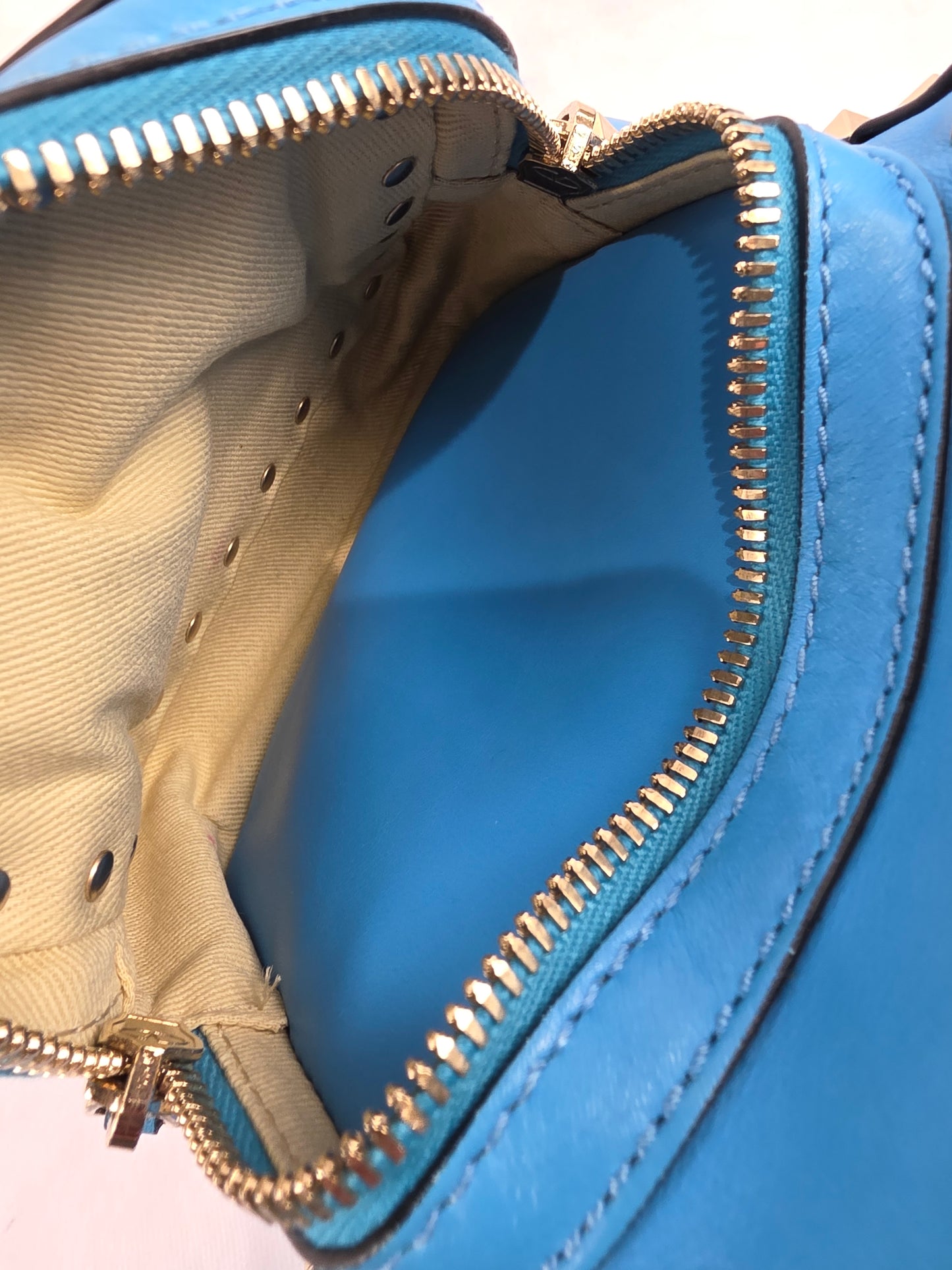 Valentino Garavani Rockstud Smooth Leather Mini Backpack - Azure Blue