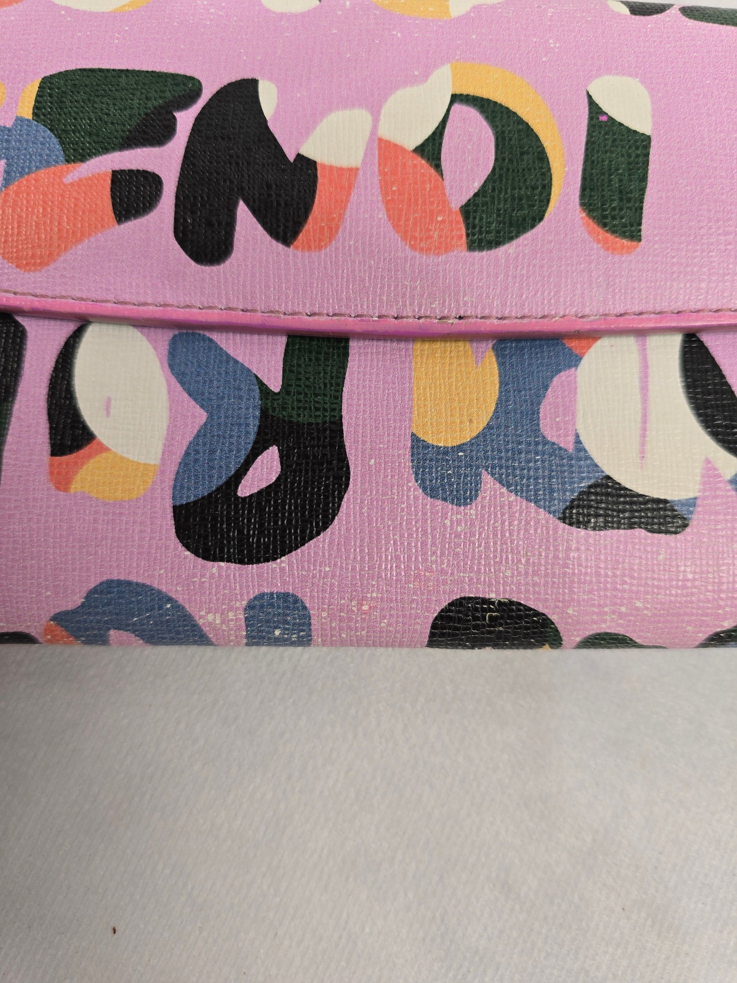 Fendi Vitello Elite Graffiti Pink Continental Wallet
