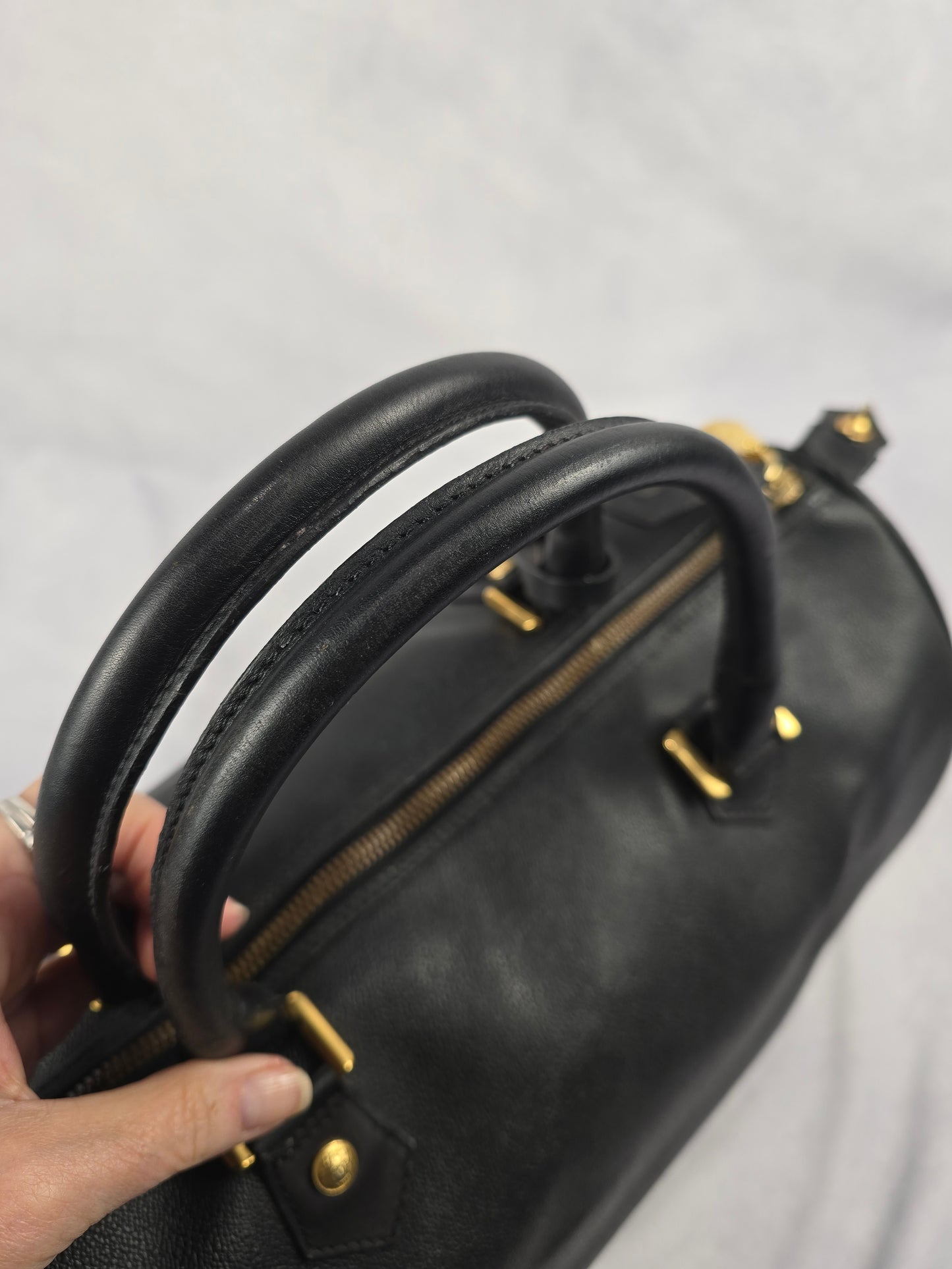 Versace Vintage 1990s Medusa Black Leather Travel Bag