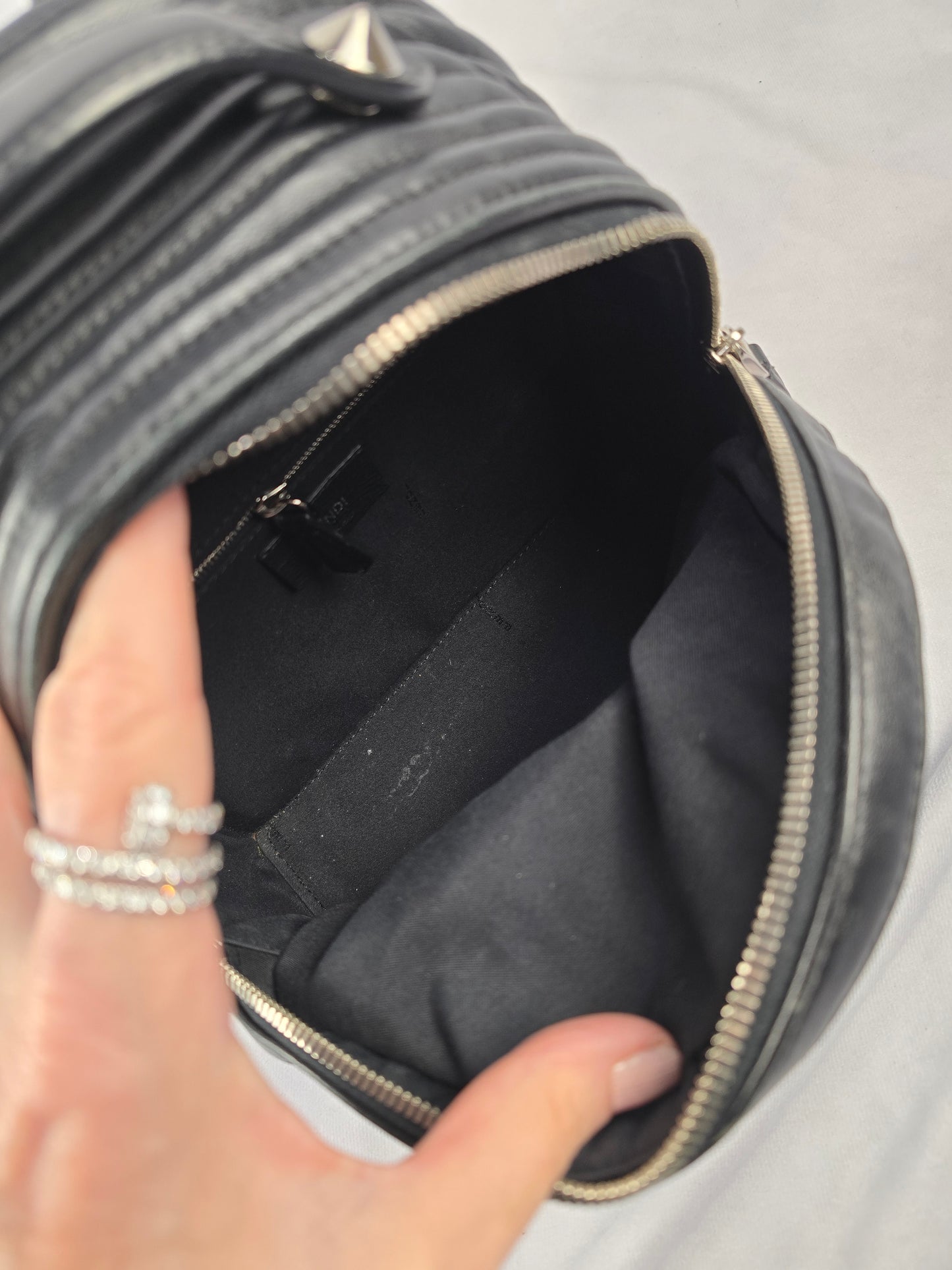 Fendi Leather By The Way in Black Quilted Chevon
