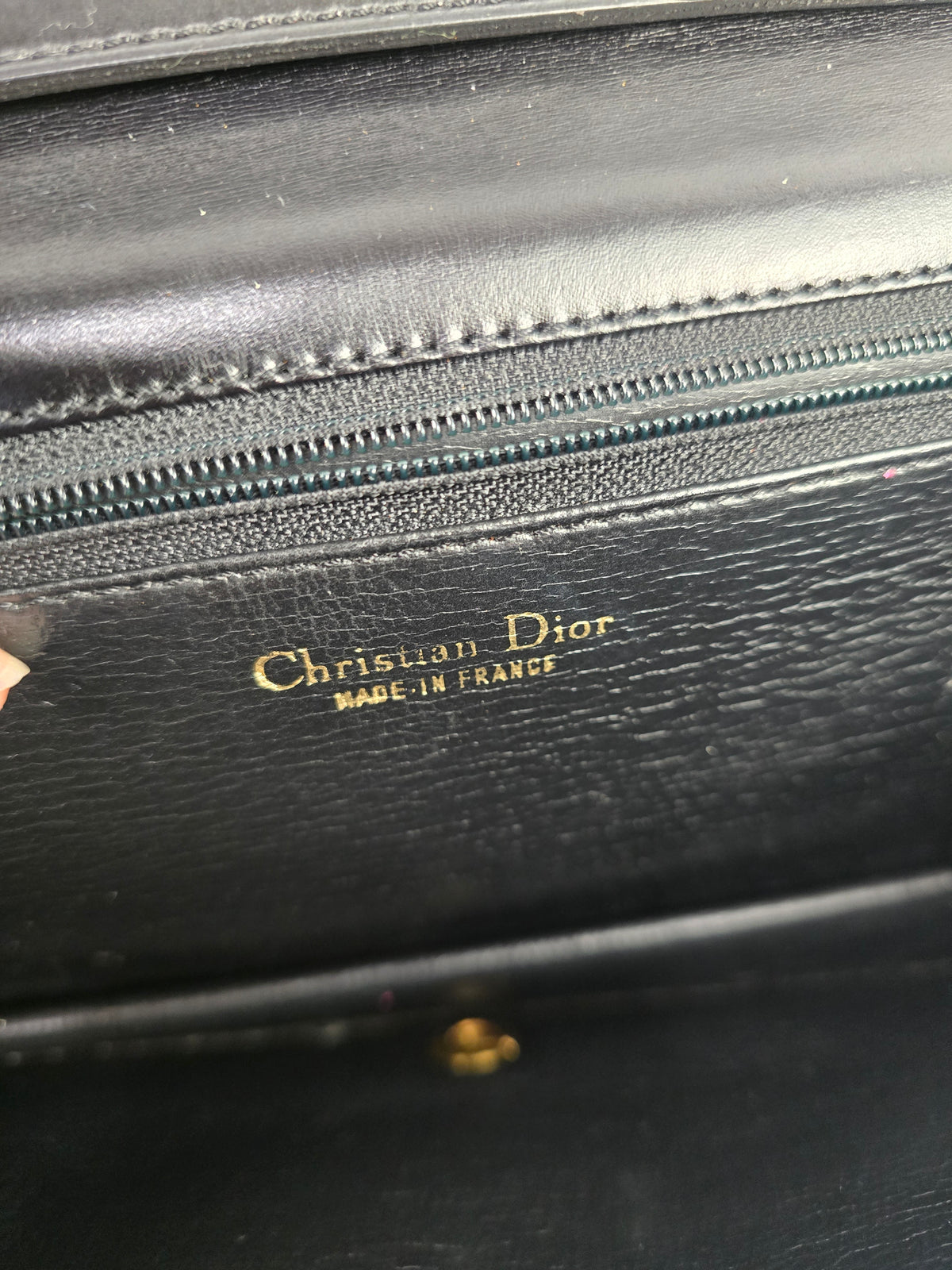 Christian Dior Vintage Black Leather Box Bag
