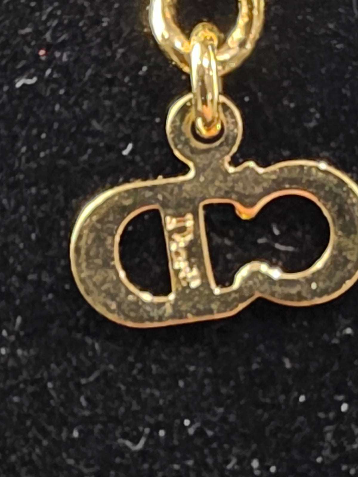 Vintage Christian Dior Gold-Plated Interlocking "CD" Logo Pendant Necklace