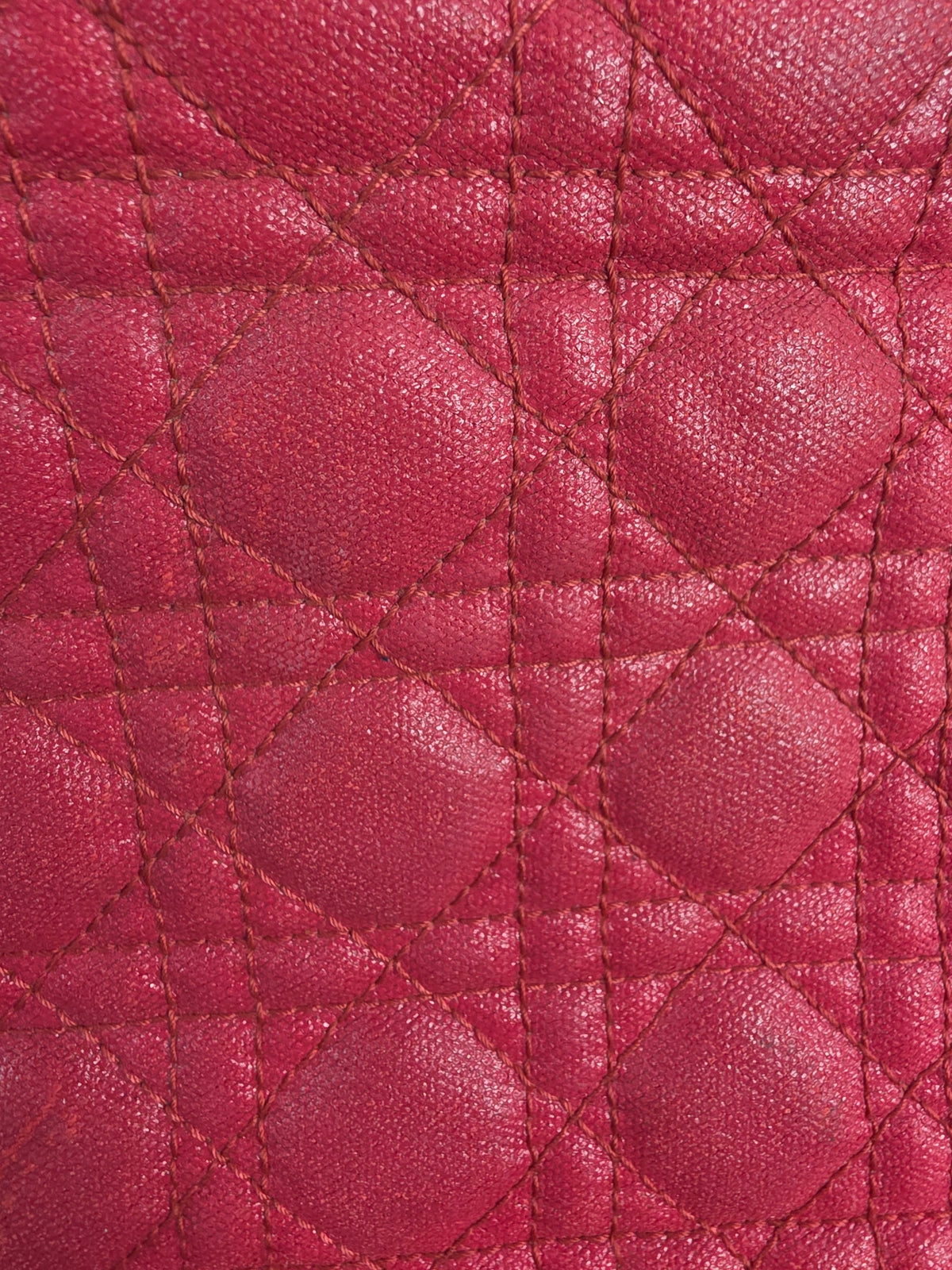 Christian Dior Red Cannage Coated Canvas Medium Panarea Tote Bag