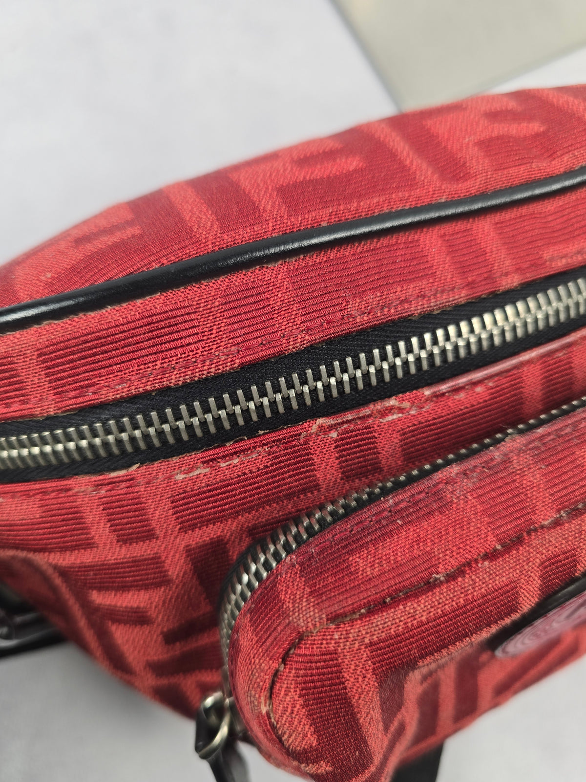 Fendi Zucca Canvas Bumbag Red