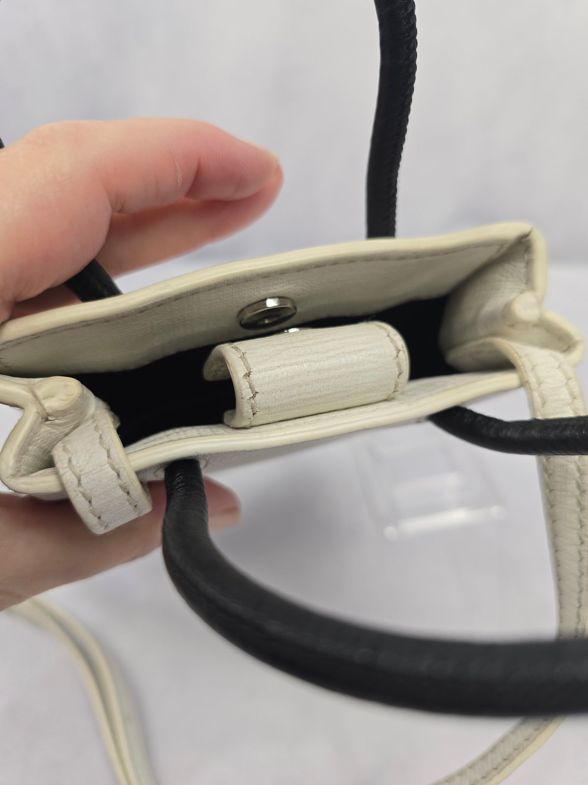 Balenciaga Shopping Phone Tote White/Black