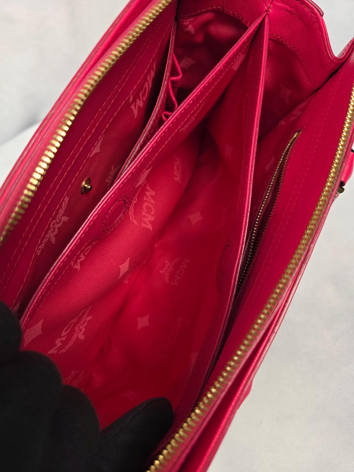 MCM Fuschia Pink Nuovo Leather Satchel Crossbody Bag