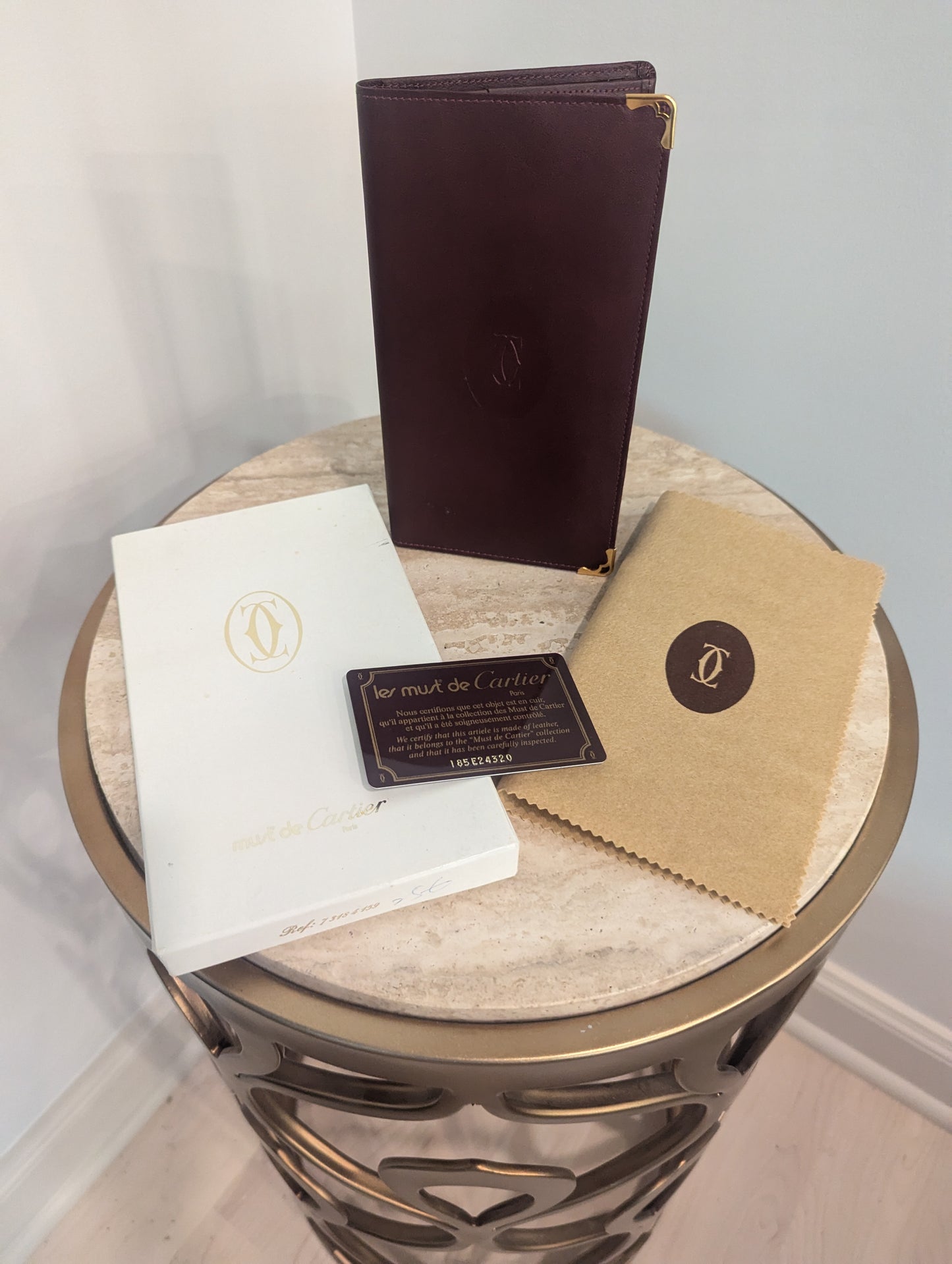 Cartier Burgandy Wallet in Box