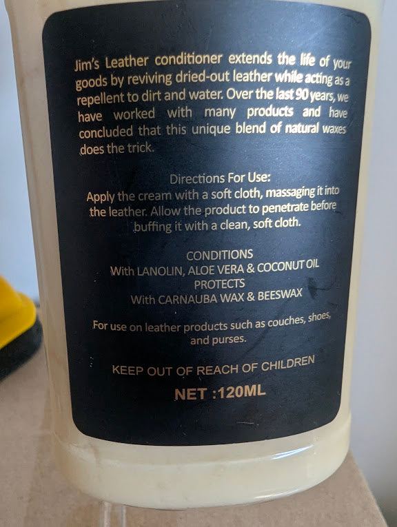 Jim's Leather Conditioner 4oz Bottle with Applicator