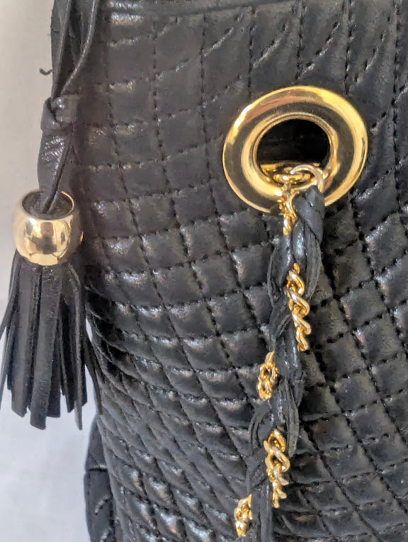 Bally Black Quilted Matelasse Shoulder Bag