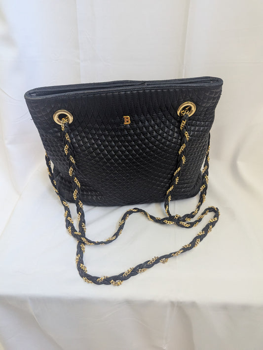 Bally Black Quilted Matelasse Shoulder Bag