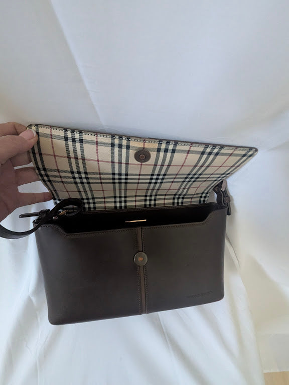 Burberry Brown Leather Shoulder Bag