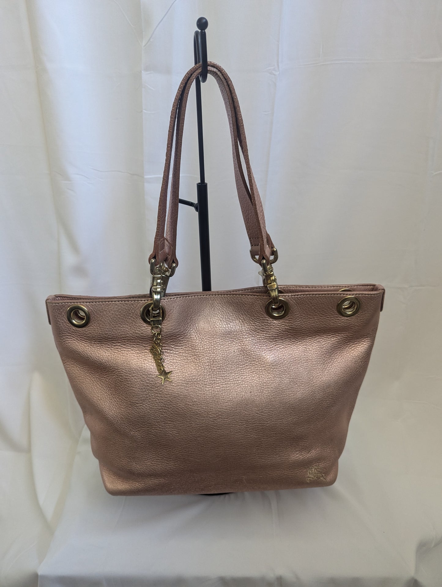 Burberry Pink Metallic Blue Label Handbag