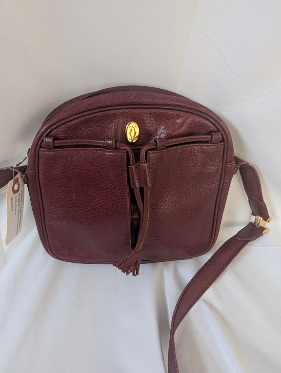 Cartier Vintage Bordeaux Burgandy Trinity Crossbody Bag