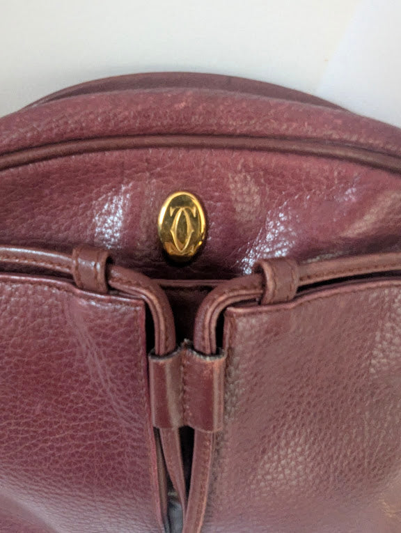 Cartier Vintage Bordeaux Burgandy Trinity Crossbody Bag