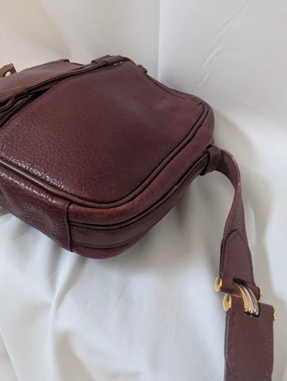 Cartier Vintage Bordeaux Burgandy Trinity Crossbody Bag