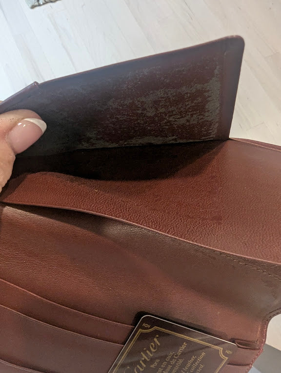 Cartier Bifold Burgandy Wallet in Box