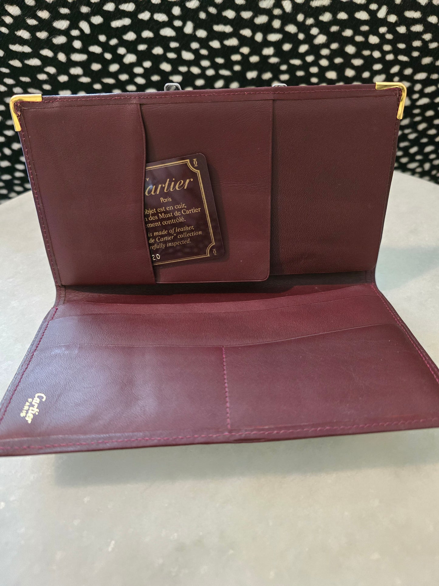 Cartier Burgandy Wallet in Box