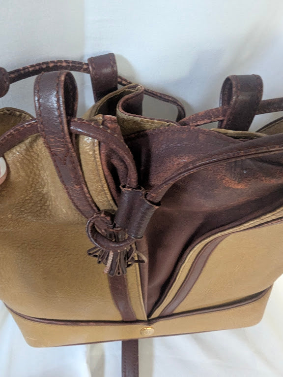 Cartier Vintage Trinity Tan and Burgandy Bucket Bag