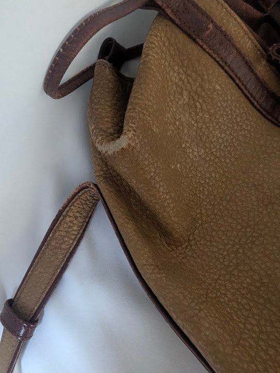 Cartier Vintage Trinity Tan and Burgandy Bucket Bag
