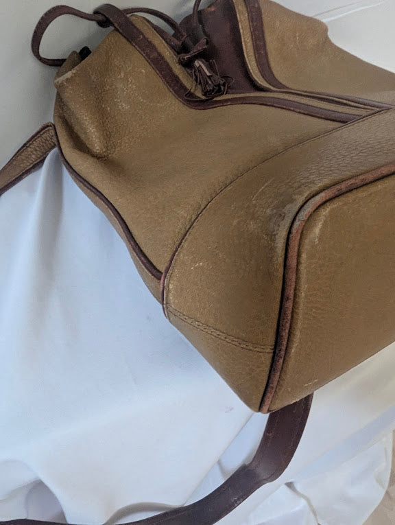 Cartier Vintage Trinity Tan and Burgandy Bucket Bag