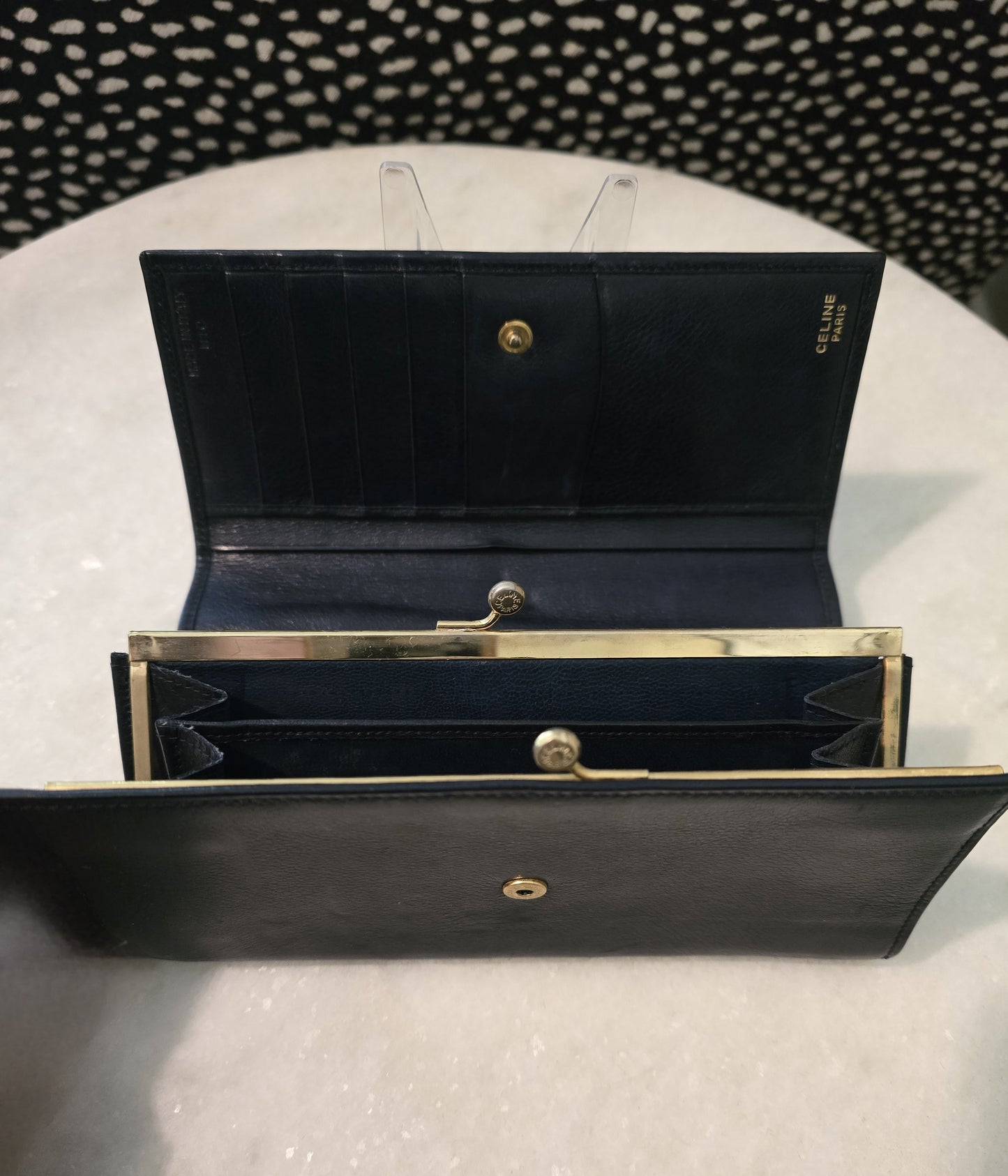 Celine Navy Long Wallet