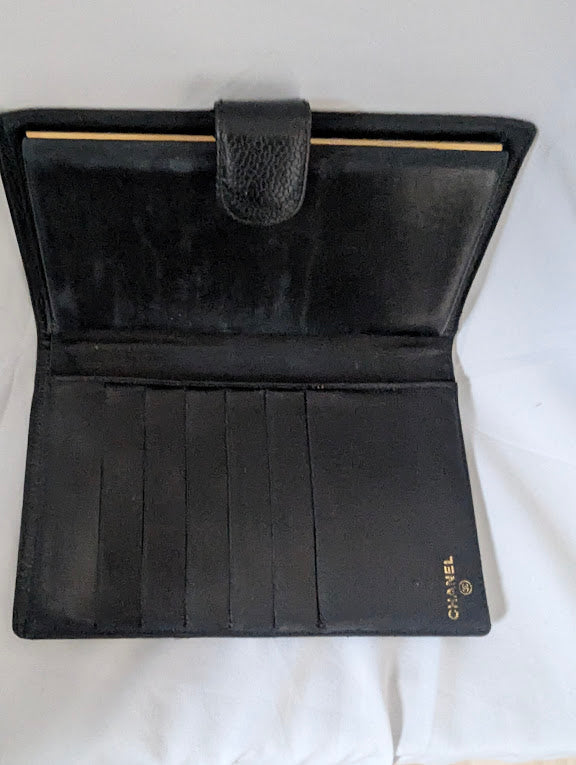 Chanel Black Caviar Long Wallet