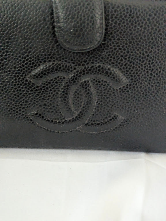 Chanel Black Caviar Long Wallet