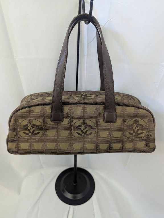 Chanel Brown Travel Line Handbag 2002-2003