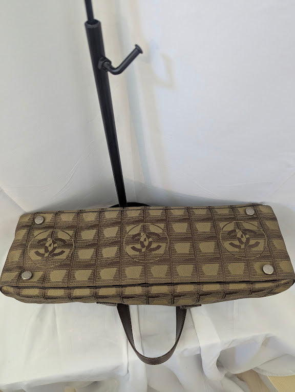 Chanel Brown Travel Line Handbag 2002-2003