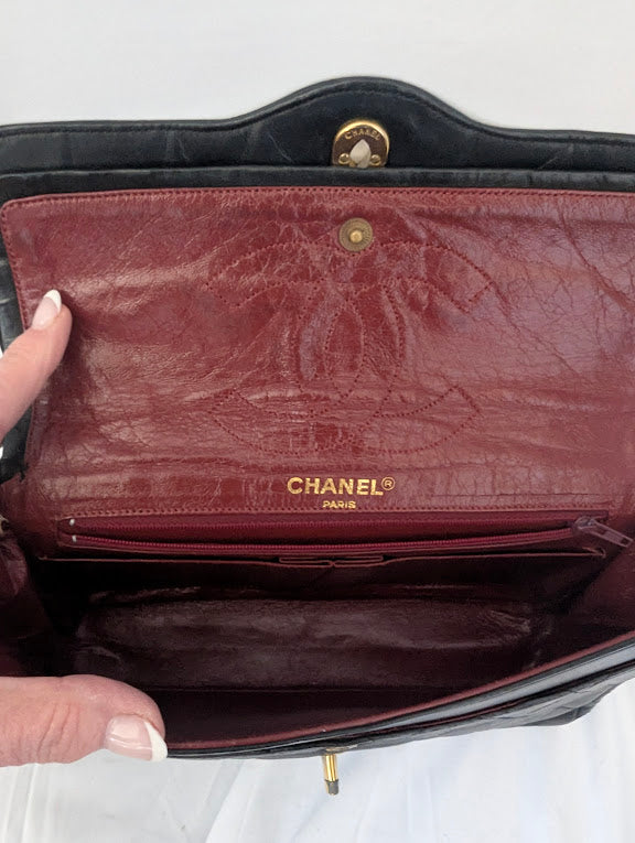 Chanel Vintage Paris Limited Edition Black Lambskin Double Flap Bag