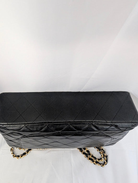 Chanel Vintage Paris Limited Edition Black Lambskin Double Flap Bag