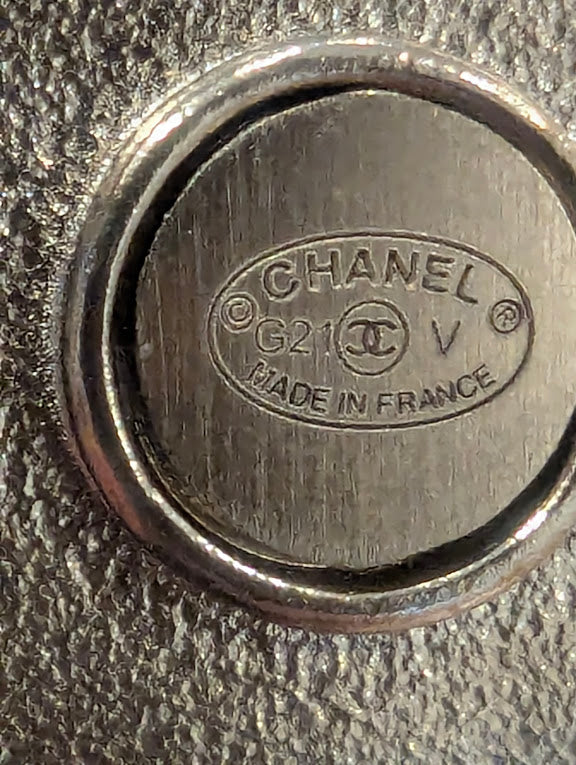 Chanel Pearl Embellished Logo Brooch