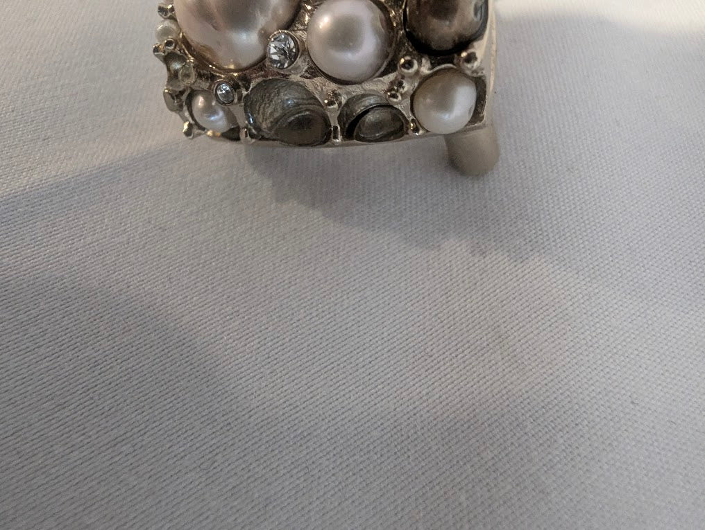 Chanel Pearl Embellished Logo Brooch